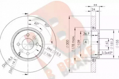 R BRAKE 78rbd27897 -  Тормозной диск